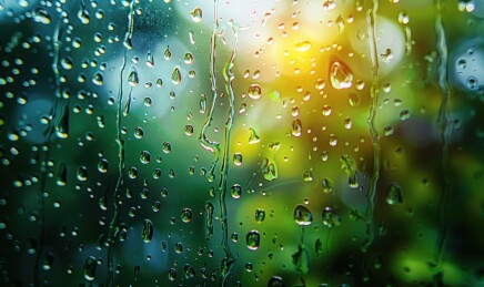 雨后模糊玻璃水滴朦胧窗景背景