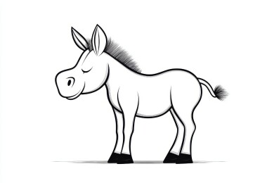 卡通小毛驴简笔画