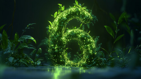 生态绿色科技感数字6