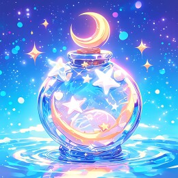 装星星和月亮的漂流瓶
