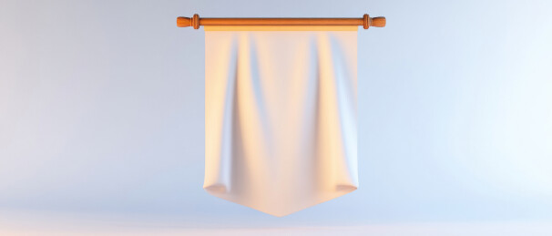 悬挂的白色布条