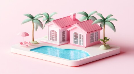 粉色梦幻房屋3D模型