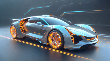 未来科技感虚拟网络世界X射线汽车