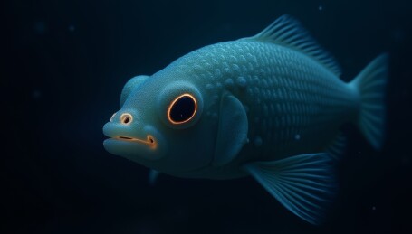 深海奇幻鱼幽蓝深海鱼
