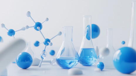 实验器具冷色调科学实验场景