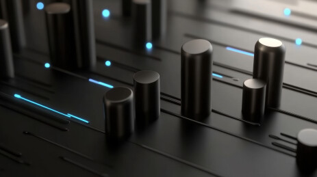 黑色科技感旋钮控制面板