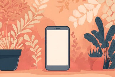 柔和光线下清新白屏手机