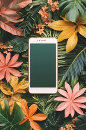 柔和光线下清新白屏手机