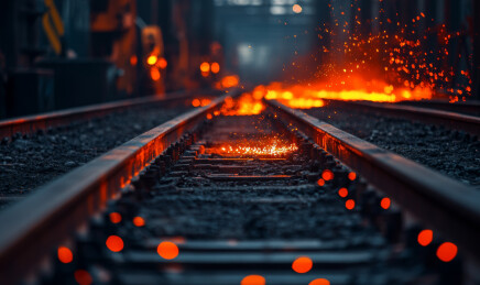 一个钢铁厂炼钢的工作场景