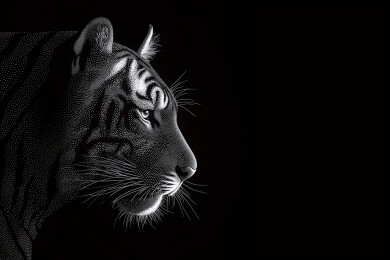 虎的侧面轮廓点阵图