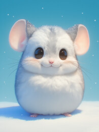 一只毛茸茸的卡通龙猫