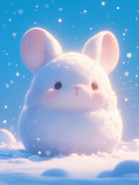 一只毛茸茸的卡通龙猫