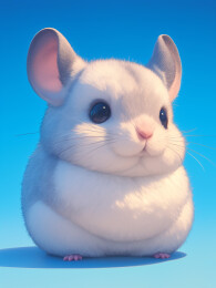 一只毛茸茸的卡通龙猫