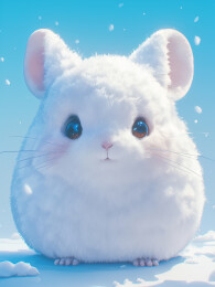 一只毛茸茸的卡通龙猫