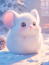 一只毛茸茸的卡通龙猫