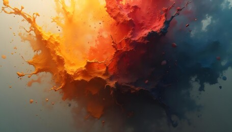 色彩碰撞的艺术油墨绽放的瞬间