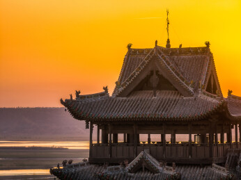 山西古建筑秋风楼航拍