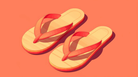 夏日凉鞋卡通插画