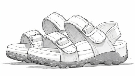 时尚凉鞋设计草图