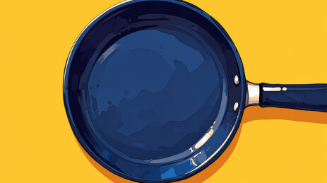 空空如也的蓝色平底锅