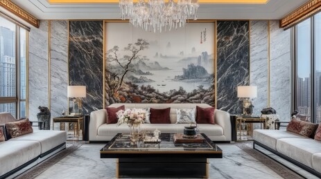 奢华现代中式客厅设计