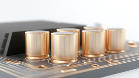 金色旋钮的音频设备