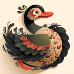 扁平风动物插画鸭子