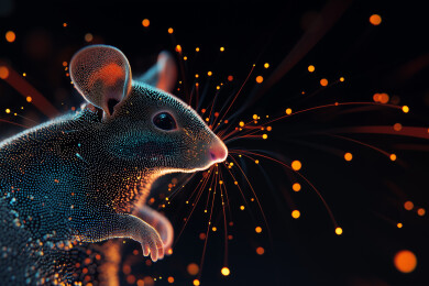 老鼠的侧面轮廓点阵图