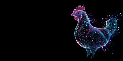 鸡的侧面轮廓点阵图