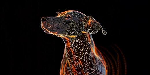 狗的侧面轮廓点阵图