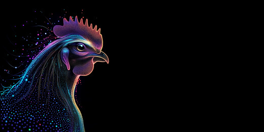 鸡的侧面轮廓点阵图