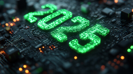 2035年科技电路板新年贺卡