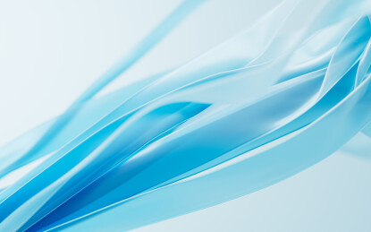 飘散的多层蓝色曲线背景三维渲染