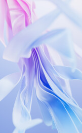 飘散的多层紫色曲线背景三维渲染