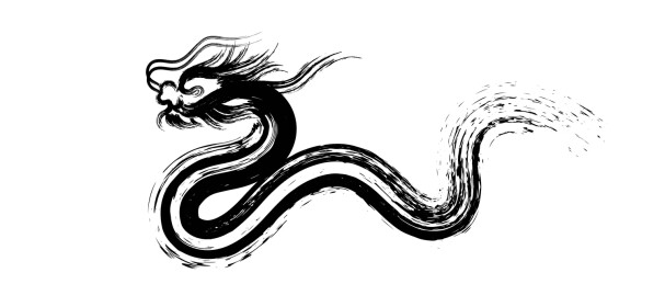 龙抽象插图艺术设计