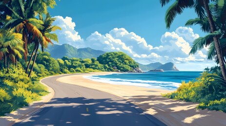 海岸线上的海滨公路