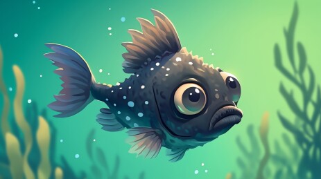 卡通风格深海鱼