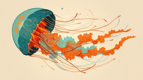 梦幻水母背景插图