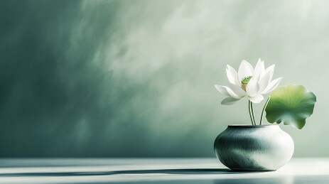 禅意白莲静物