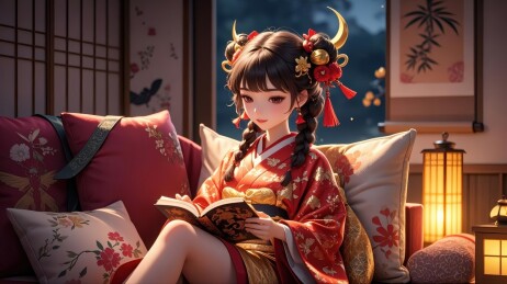 和风少女阅读图鉴