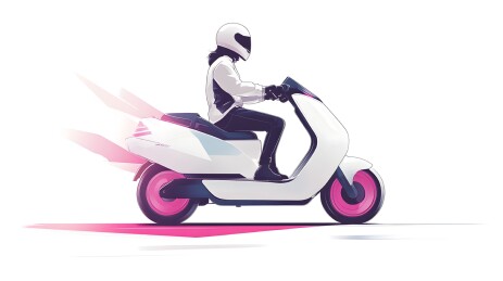 骑摩托车的人快速行驶