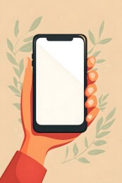 柔和光线下清新白屏手机