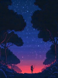 古老森林中的猎人狩猎场景