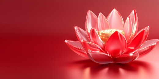 晶莹剔透的红莲