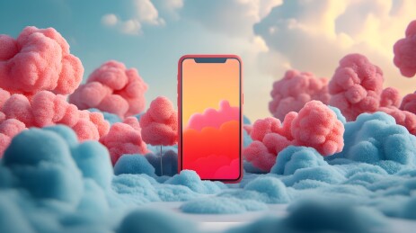 白屏上的简约图形与文字