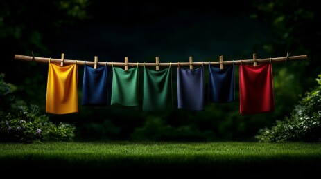 晾衣杆上的衣服