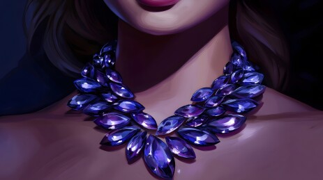 晚宴中闪耀的珠宝项链