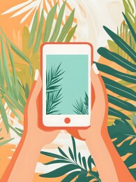 白屏上的简约图形与文字