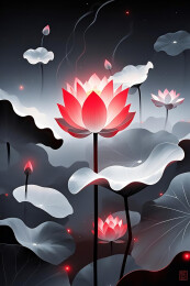 暗夜红莲绽放