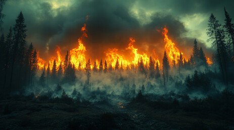 森林大火:熊熊燃烧的树林